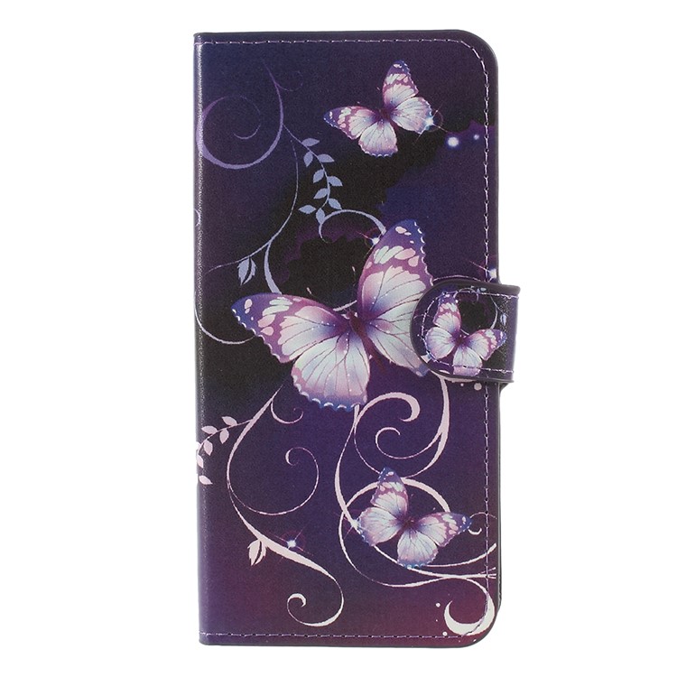 Pattern Printing Wallet Leather Magnetic Case with Stand for Huawei Mate 10 Lite / nova 2i / Maimang 6 - Crystal Butterfly-3