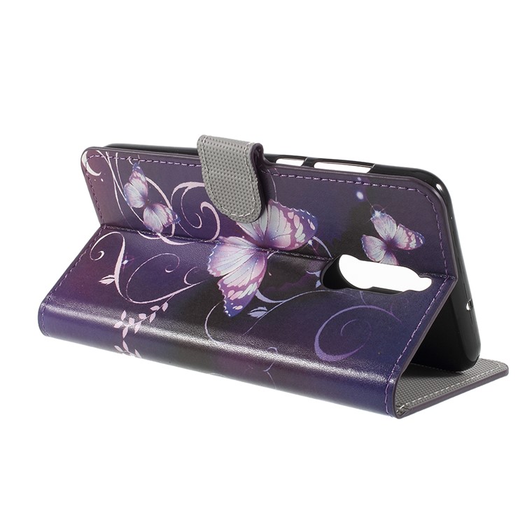 Pattern Printing Wallet Leather Magnetic Case with Stand for Huawei Mate 10 Lite / nova 2i / Maimang 6 - Crystal Butterfly-5