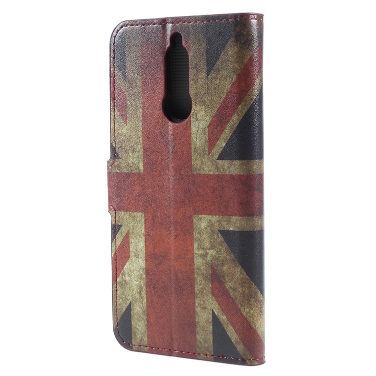 Copertura magnetica in cuoio con stampa a motivi con supporto per Huawei Mate 10 Lite / nova 2i / Maimang 6 - Bandiera britannica-2