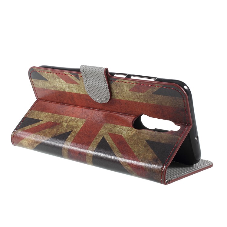Copertura magnetica in cuoio con stampa a motivi con supporto per Huawei Mate 10 Lite / nova 2i / Maimang 6 - Bandiera britannica-5