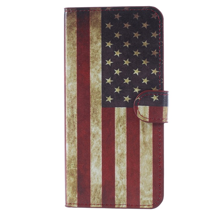 Pattern Printing Wallet Leather Magnetic Shell with Stand for Huawei Mate 10 Lite / nova 2i / Maimang 6 - Flag of America-3