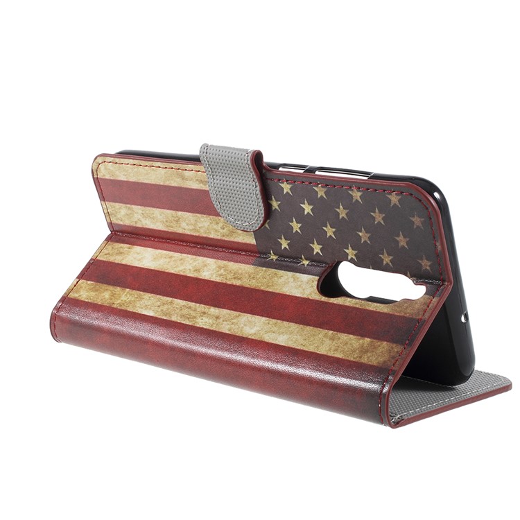 Pattern Printing Wallet Leather Magnetic Shell with Stand for Huawei Mate 10 Lite / nova 2i / Maimang 6 - Flag of America-5