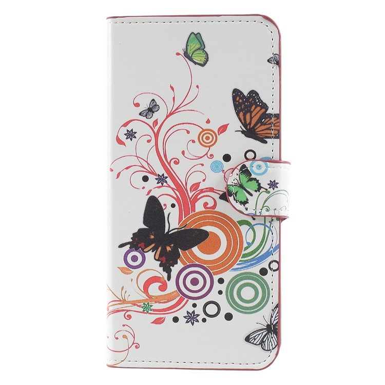 Pattern Printing Stand Wallet Leather Case with Magnet for Huawei Mate 10 Lite / nova 2i / Maimang 6 - Butterfly and Flower-3