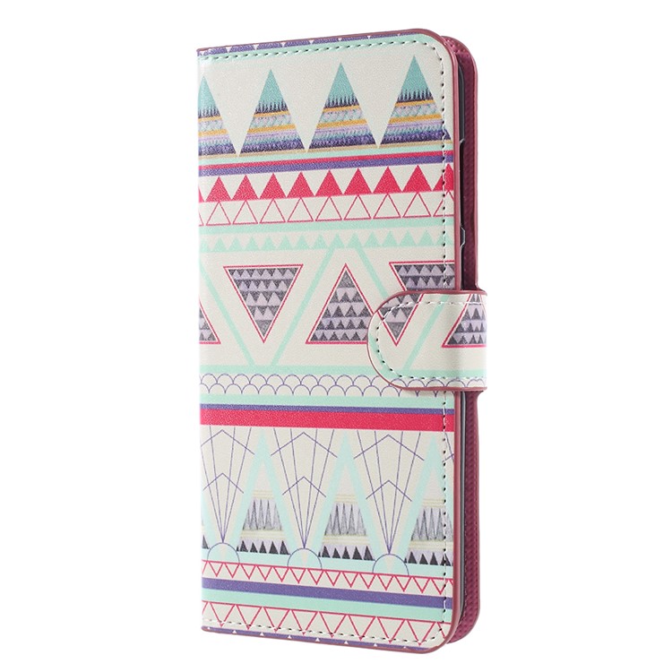 Pattern Printing Stand Wallet Leather Cover with Magnet for Huawei Mate 10 Lite / nova 2i / Maimang 6 - Triangle Strips-1