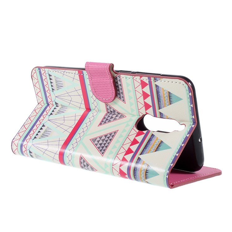 Pattern Printing Stand Wallet Leather Cover with Magnet for Huawei Mate 10 Lite / nova 2i / Maimang 6 - Triangle Strips-5