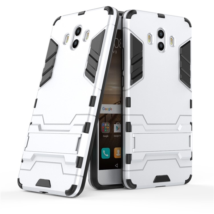 Cool Guard Plastic TPU Hybrid Cover for Huawei Mate 10 - Silver-1
