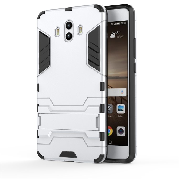 Cool Guard Plastic TPU Hybrid Cover for Huawei Mate 10 - Silver-2