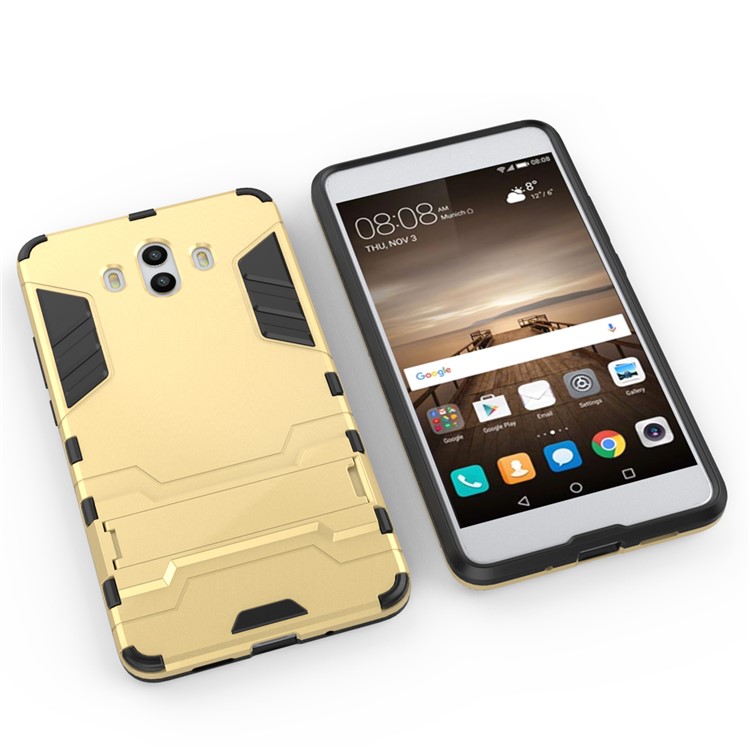 Cool Guard Hybrid Plastic TPU Phone Cover for Huawei Mate 10 - Gold-7