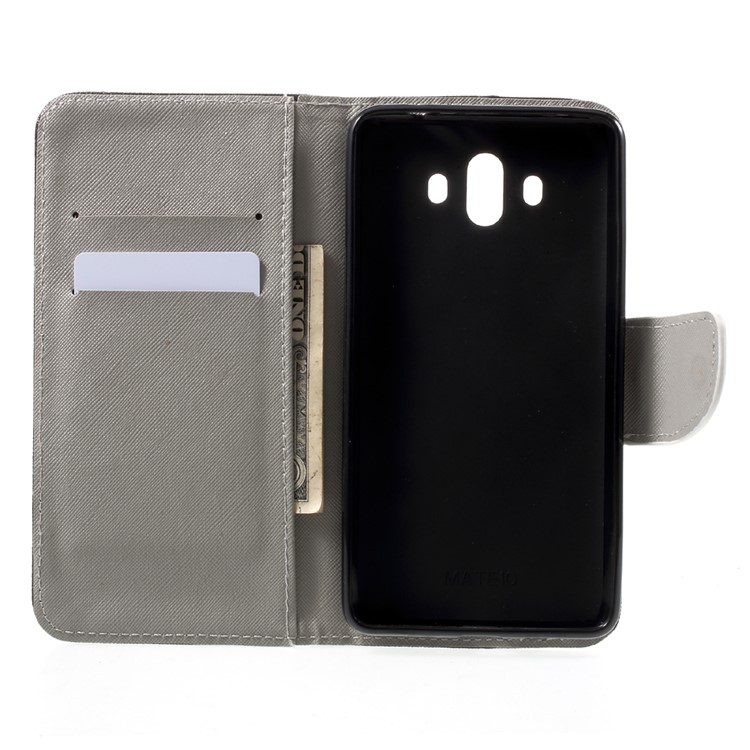 Pattern Printing Wallet Stand Leather Case for Huawei Mate 10 - Do Not Touch My Phone-5