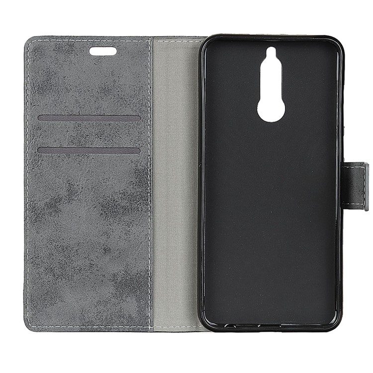 Retro Style Wallet Leather Stand Mobile Case for Huawei Mate 10 Lite / nova 2i / Maimang 6 - Grey-6