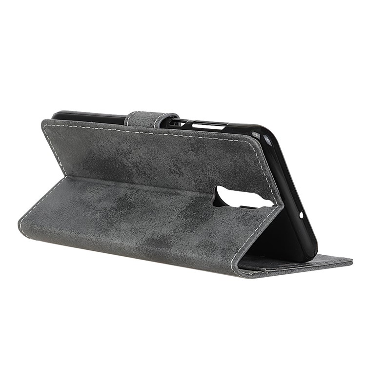 Retro Style Wallet Leather Stand Mobile Case for Huawei Mate 10 Lite / nova 2i / Maimang 6 - Grey-7