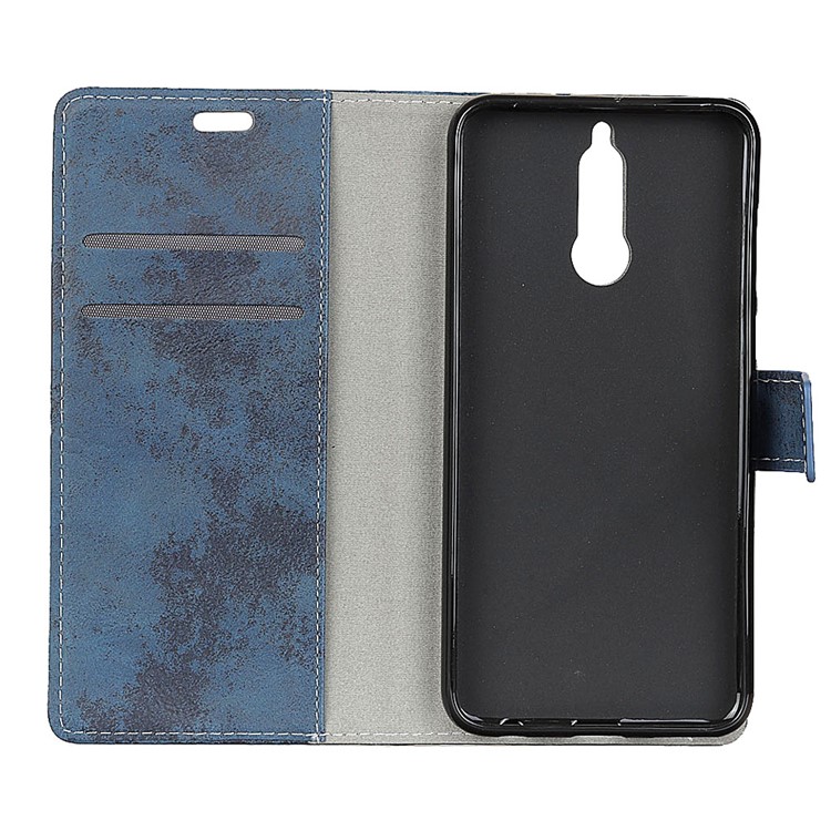 Retro Style Wallet Leather Stand Mobile Casing Cover for Huawei Mate 10 Lite / nova 2i / Maimang 6 - Blue-6