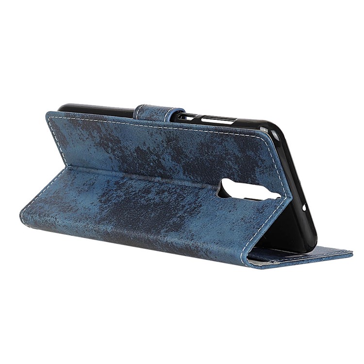 Retro Style Wallet Leather Stand Mobile Casing Cover for Huawei Mate 10 Lite / nova 2i / Maimang 6 - Blue-7