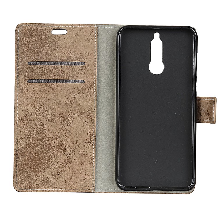 Retro Style Wallet Leather Stand Mobile Casing for Huawei Mate 10 Lite / nova 2i / Maimang 6 - Khaki-6