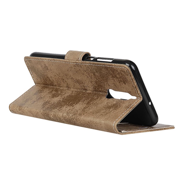 Retro Style Wallet Leather Stand Mobile Casing for Huawei Mate 10 Lite / nova 2i / Maimang 6 - Khaki-7