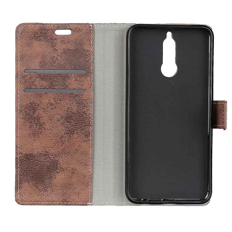 Retro Style Wallet Leather Stand Mobile Shell for Huawei Mate 10 Lite / nova 2i / Maimang 6 - Brown-6