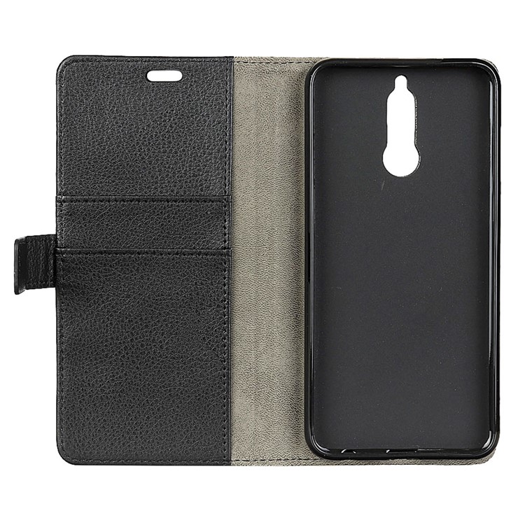 Litchi Texture Leather Wallet Stand Case for Huawei Mate 10 Lite / nova 2i / Maimang 6 - Black-5