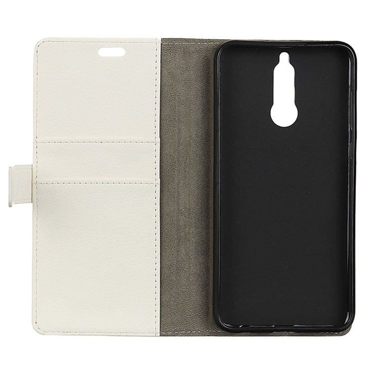 Litchi Texture Leather Wallet Stand Cover for Huawei Mate 10 Lite / nova 2i / Maimang 6 - White-5