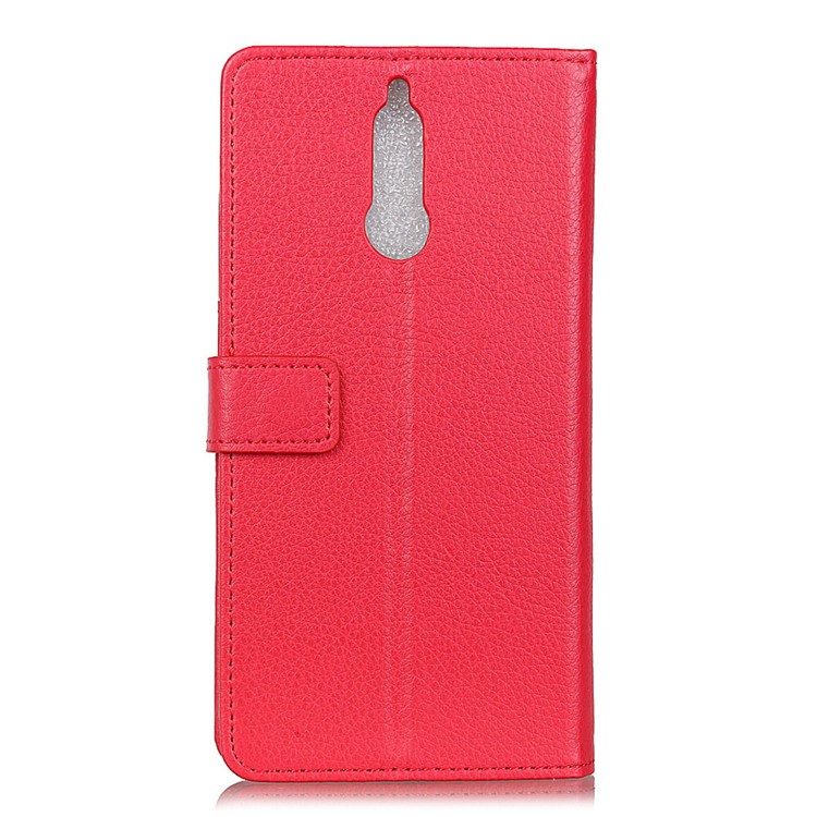 Litchi Texture Leather Wallet Flip Casing for Huawei Mate 10 Lite / nova 2i / Maimang 6 - Red-3