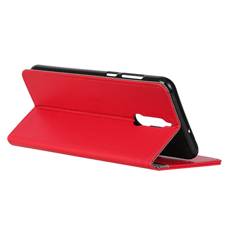 Litchi Texture Leather Wallet Flip Casing for Huawei Mate 10 Lite / nova 2i / Maimang 6 - Red-6