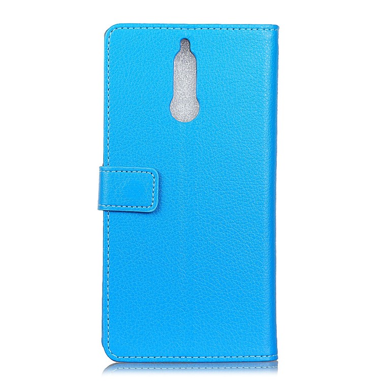 Litchi Texture Leather Stand Mobile Shell for Huawei Mate 10 Lite / nova 2i / Maimang 6 - Blue-3
