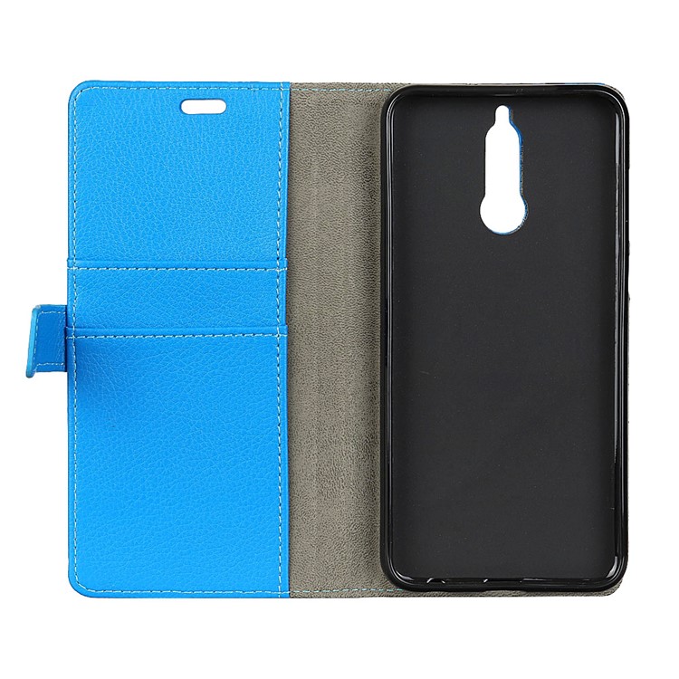 Litchi Texture Leather Stand Mobile Shell for Huawei Mate 10 Lite / nova 2i / Maimang 6 - Blue-5