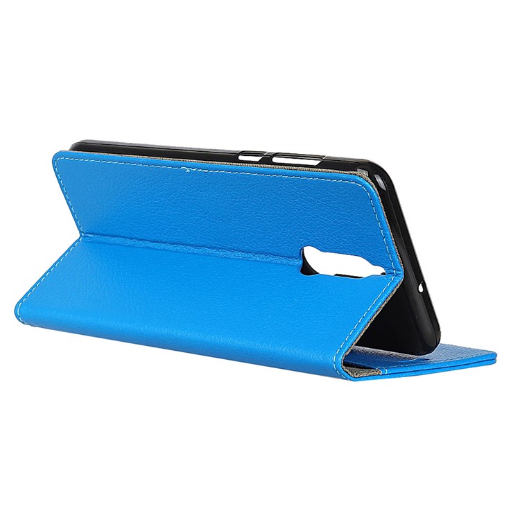 Litchi Texture Leather Stand Mobile Shell for Huawei Mate 10 Lite / nova 2i / Maimang 6 - Blue-6
