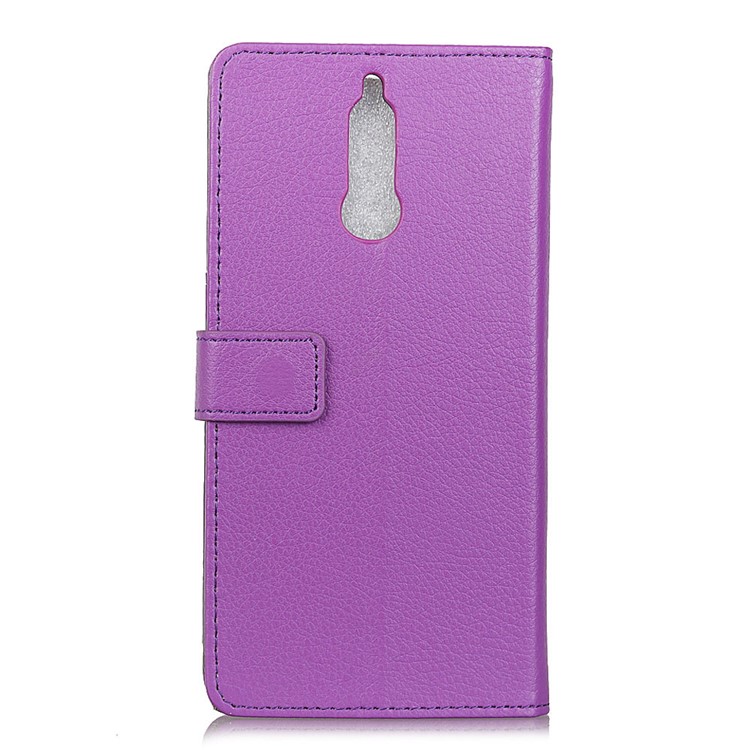 Litchi Texture Leather Stand Protection Case for Huawei Mate 10 Lite / nova 2i / Maimang 6 - Purple-3