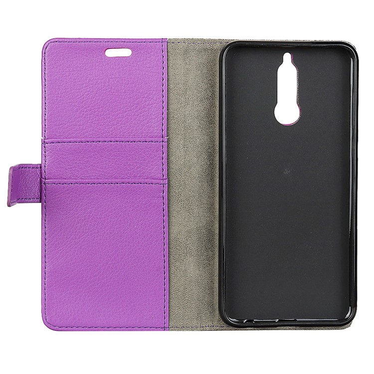 Litchi Texture Leather Stand Protection Case for Huawei Mate 10 Lite / nova 2i / Maimang 6 - Purple-5