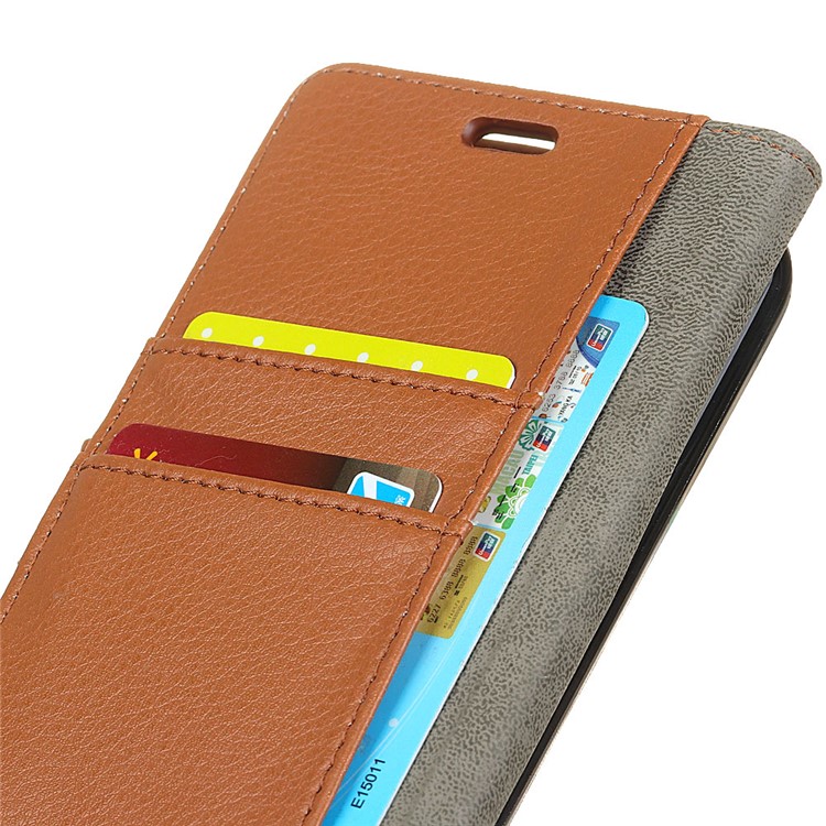 Litchi Texture Leather Stand Case Protector for Huawei Mate 10 Lite / nova 2i / Maimang 6 - Brown-4