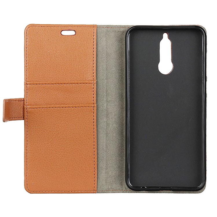 Litchi Texture Leather Stand Case Protector for Huawei Mate 10 Lite / nova 2i / Maimang 6 - Brown-5