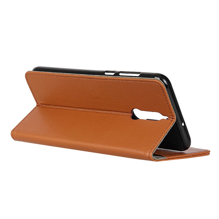 Litchi Texture Leather Stand Case Protector for Huawei Mate 10 Lite / nova 2i / Maimang 6 - Brown-6
