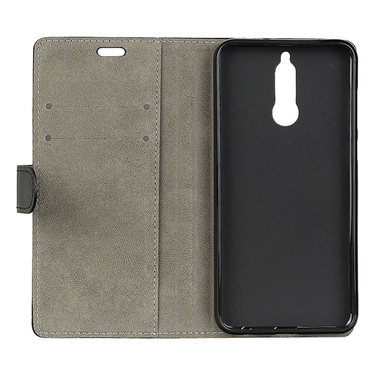 PU Leather Wallet Stand Mobile Case for Huawei Mate 10 Lite / nova 2i / Maimang 6 - Black-4