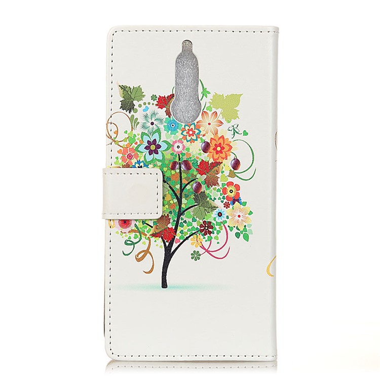 For Huawei Mate 10 Lite / nova 2i / Maimang 6 Patterned Leather Wallet Stand Cell Phone Cover - Flowers Tree with Fruits-3