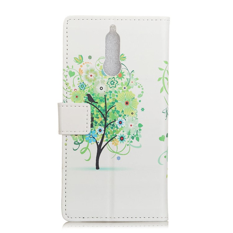 For Huawei Mate 10 Lite / nova 2i / Maimang 6 Patterned Leather Wallet Stand Phone Case - Green Flowers Tree-3