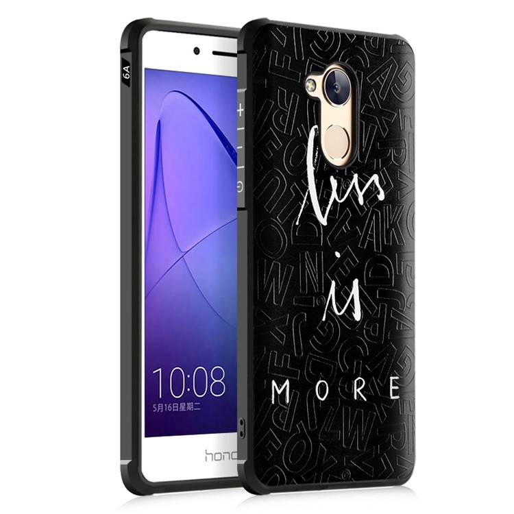 Embossment Wrapped Edges Soft TPU Back Case for Huawei Honor 6A / Honor 5C pro - Less Is More-1