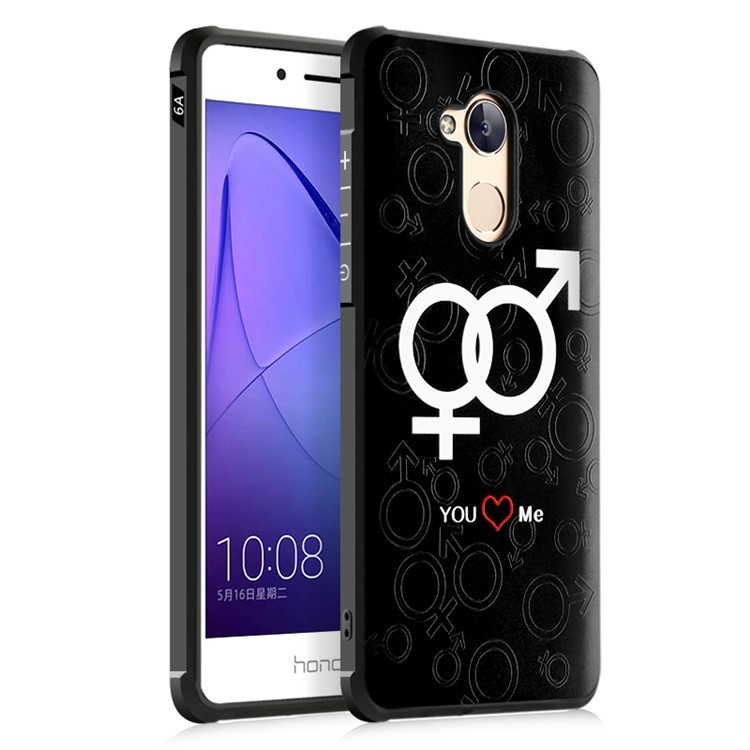 Embossment Wrapped Edges Soft TPU Back Shell for Huawei Honor 6A / Honor 5C pro - You Love Me-1