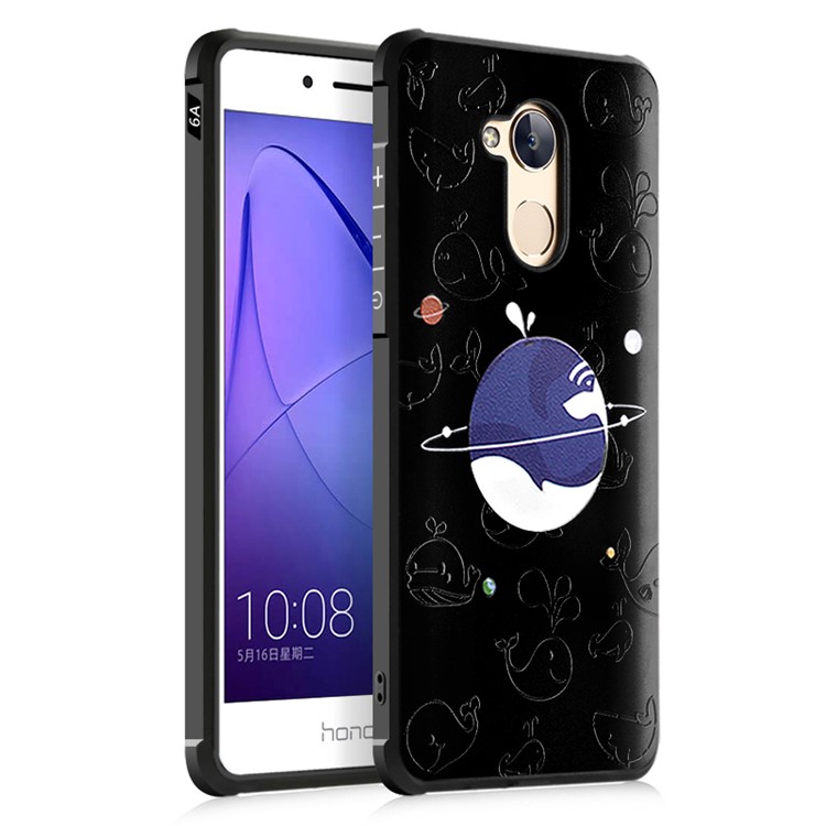 Embossment Wrapped Edges TPU Mobile Cover for Huawei Honor 6A / Honor 5C pro - Whale-1