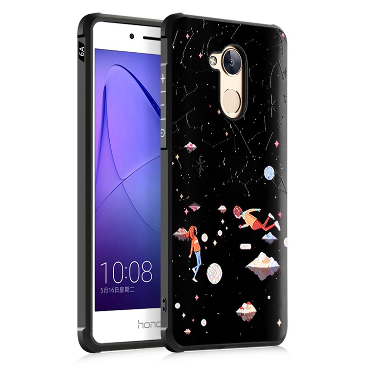 Embossment Wrapped Edges Soft TPU Mobile Shell for Huawei Honor 6A / Honor 5C pro - Love in the Space-1