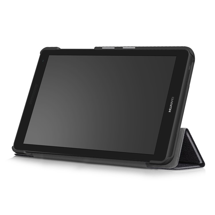 For Huawei MediaPad T3 7.0 3G Version Tri-fold Stand Leather Case - Black-6