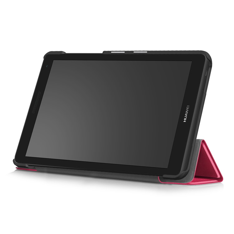 For Huawei MediaPad T3 7.0 3G Version Tri-fold Stand Leather Protective Case - Rose-6
