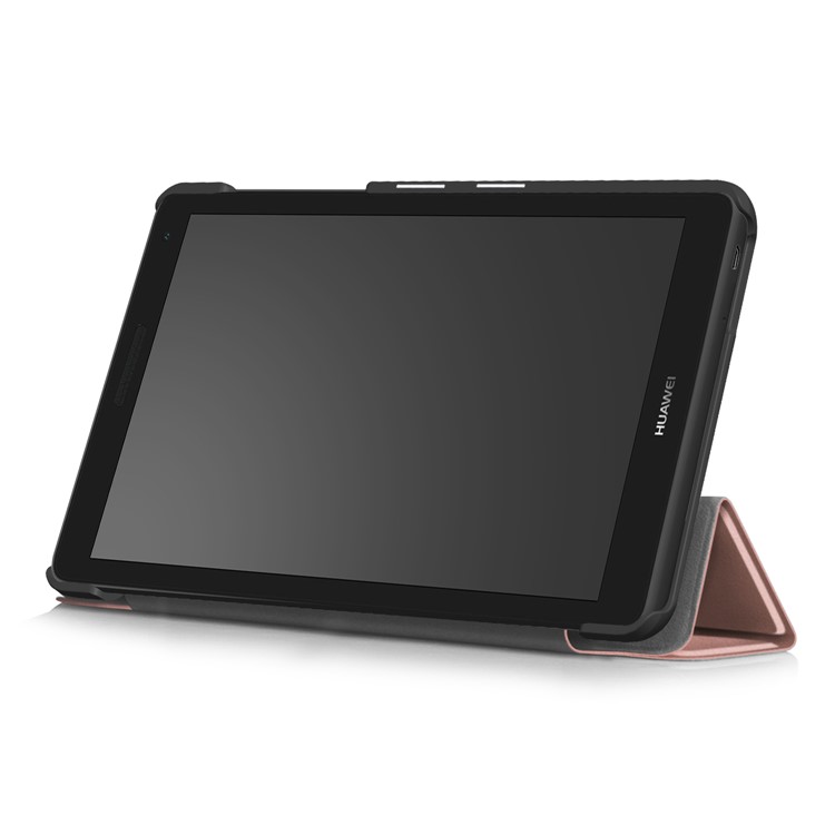 For Huawei MediaPad T3 7.0 3G Version Tri-fold Stand Leather Tablet Cover - Rose Gold-6