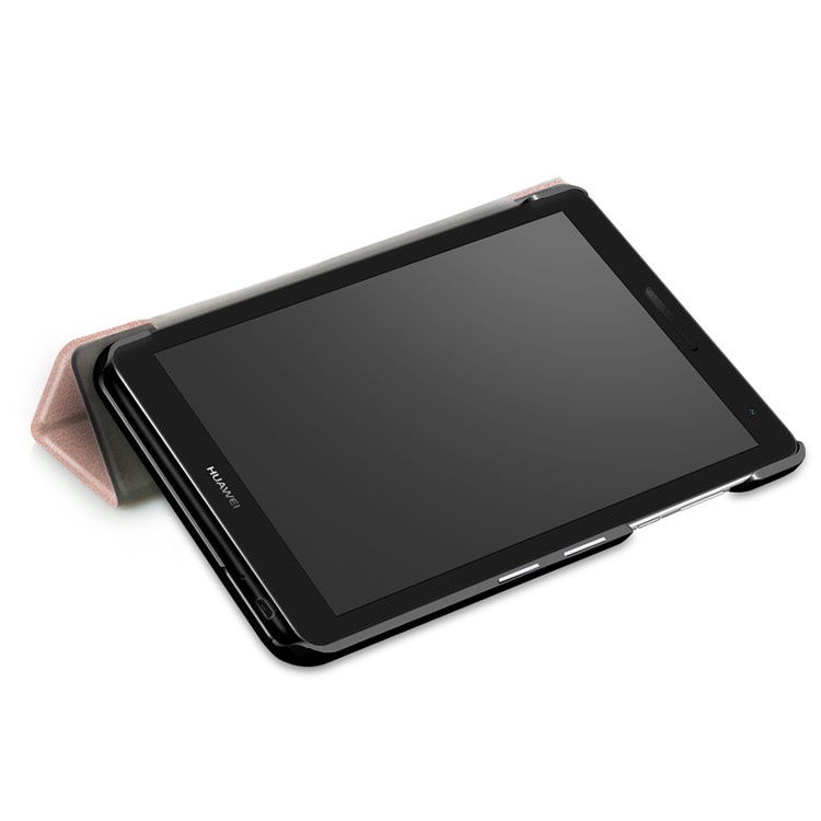 For Huawei MediaPad T3 7.0 3G Version Tri-fold Stand Leather Tablet Cover - Rose Gold-7
