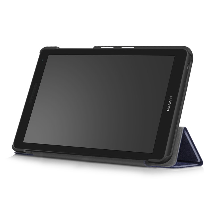 Tri-fold Stand Leather Tablet Case for Huawei MediaPad T3 7.0 3G Version - Dark Blue-6