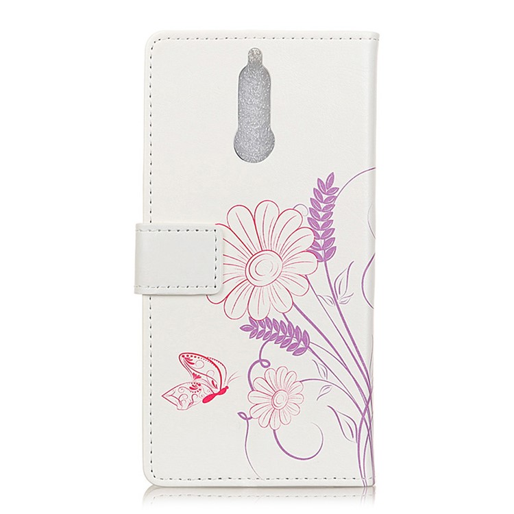 Pattern Printing Leather Wallet Case Cover for Huawei nova 2i / Maimang 6 / Mate 10 Lite - Flower Pattern-2