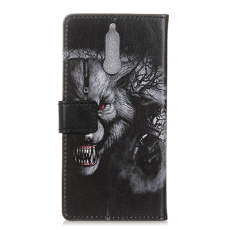 Pattern Printing Wallet Leather Stand Cover for Huawei nova 2i / Maimang 6 / Mate 10 Lite - Wolf Pattern-2