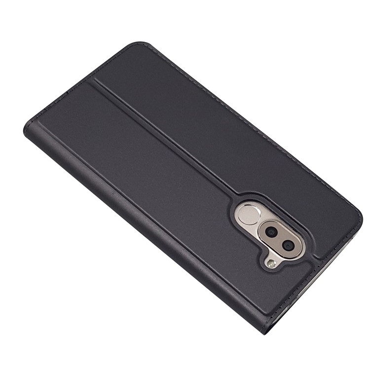 Auto-absorbed Magnetic Leather Card Holder Phone Shell for Huawei Honor 6x (2016) - Black-5