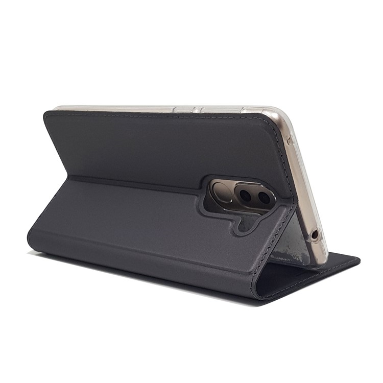 Auto-absorbed Magnetic Leather Card Holder Phone Shell for Huawei Honor 6x (2016) - Black-7