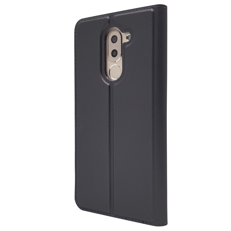 Auto-absorbed Magnetic Leather Card Holder Phone Shell for Huawei Honor 6x (2016) - Black-9