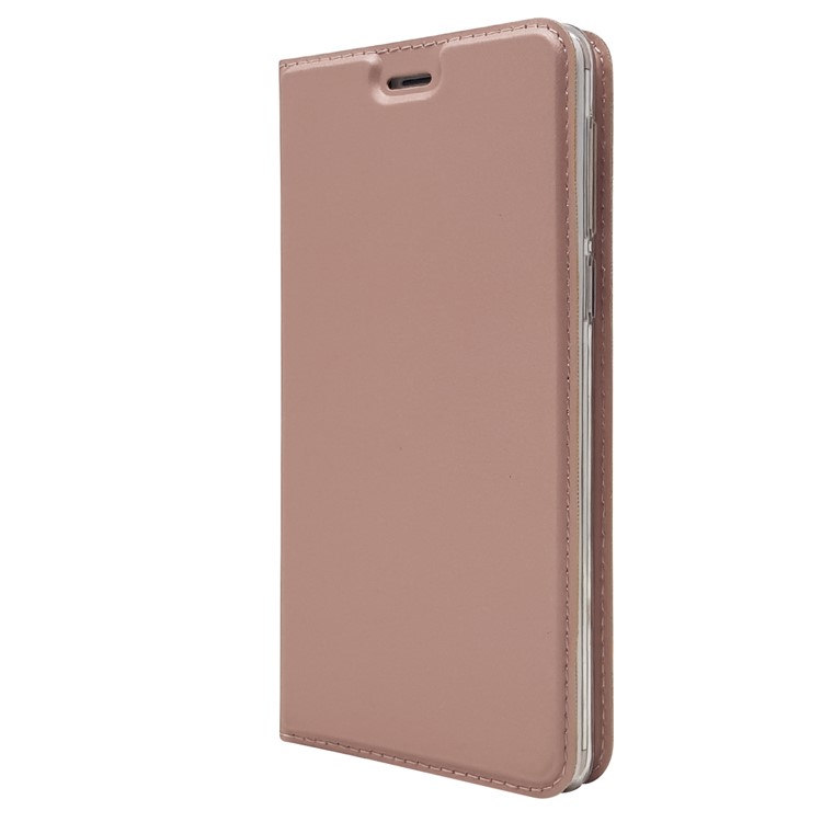 Auto-absorbed Magnetic Leather Card Holder Mobile Cover for Huawei Honor 6x (2016) - Rose Gold-10